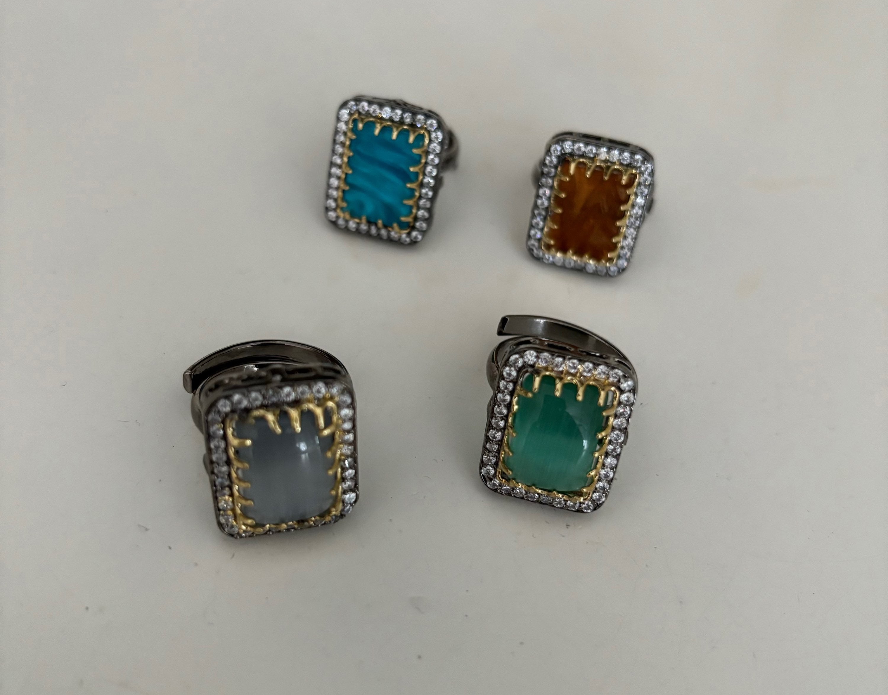 Stonework size adjustable finger ring  image 3
