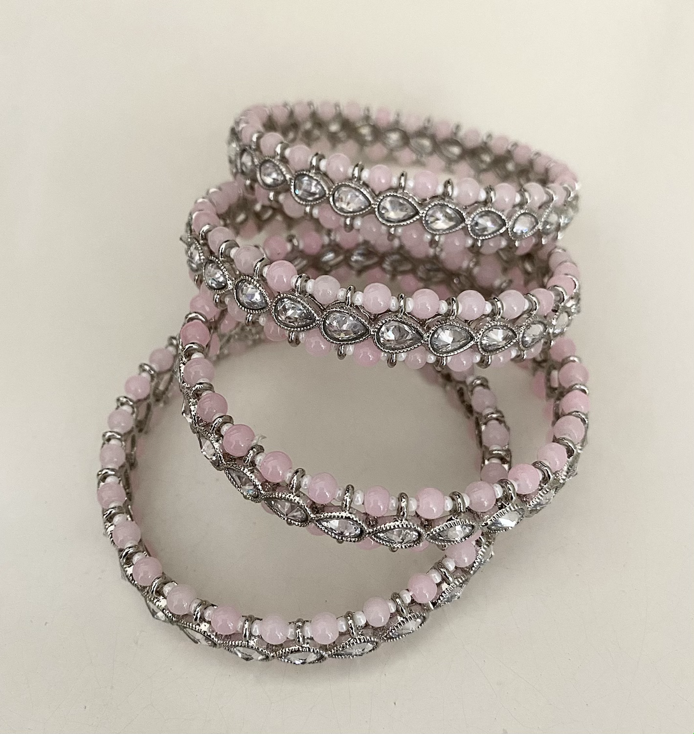 Silver pastel pink drop image 1