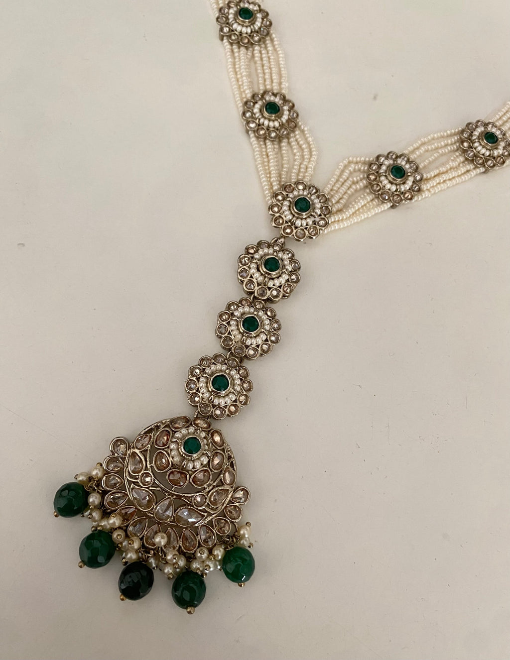 Ambari head piece (headband with attached mang tikka) image 1