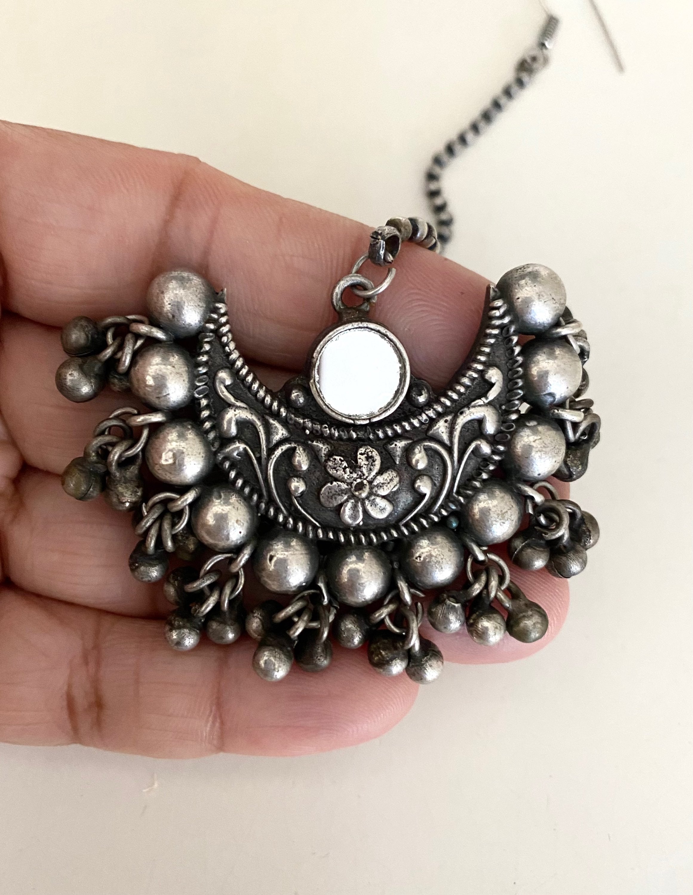 Antique silver tikli  image 1