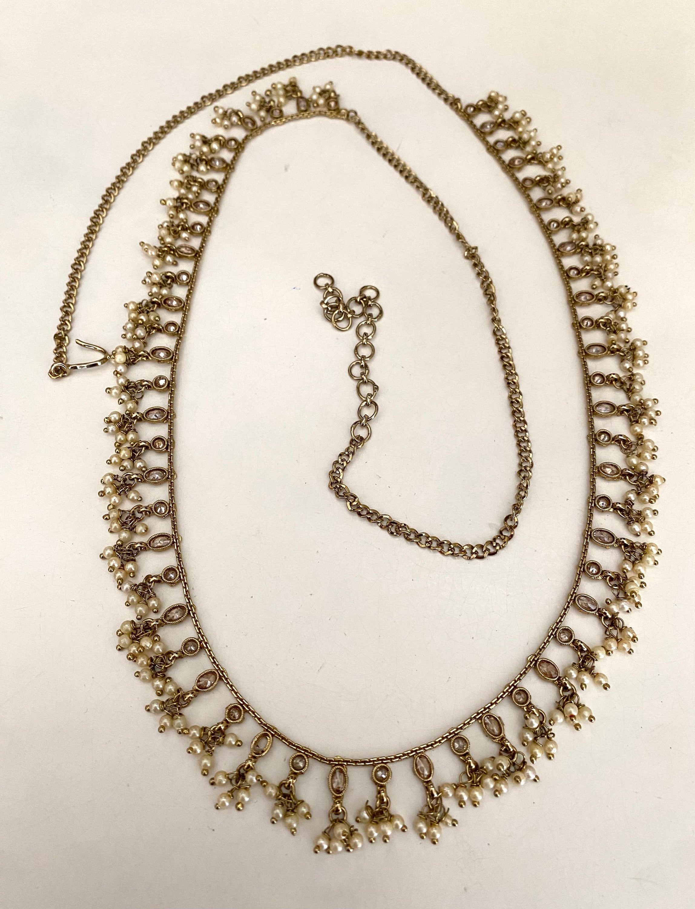 Antique gold stonework waist chain image 0