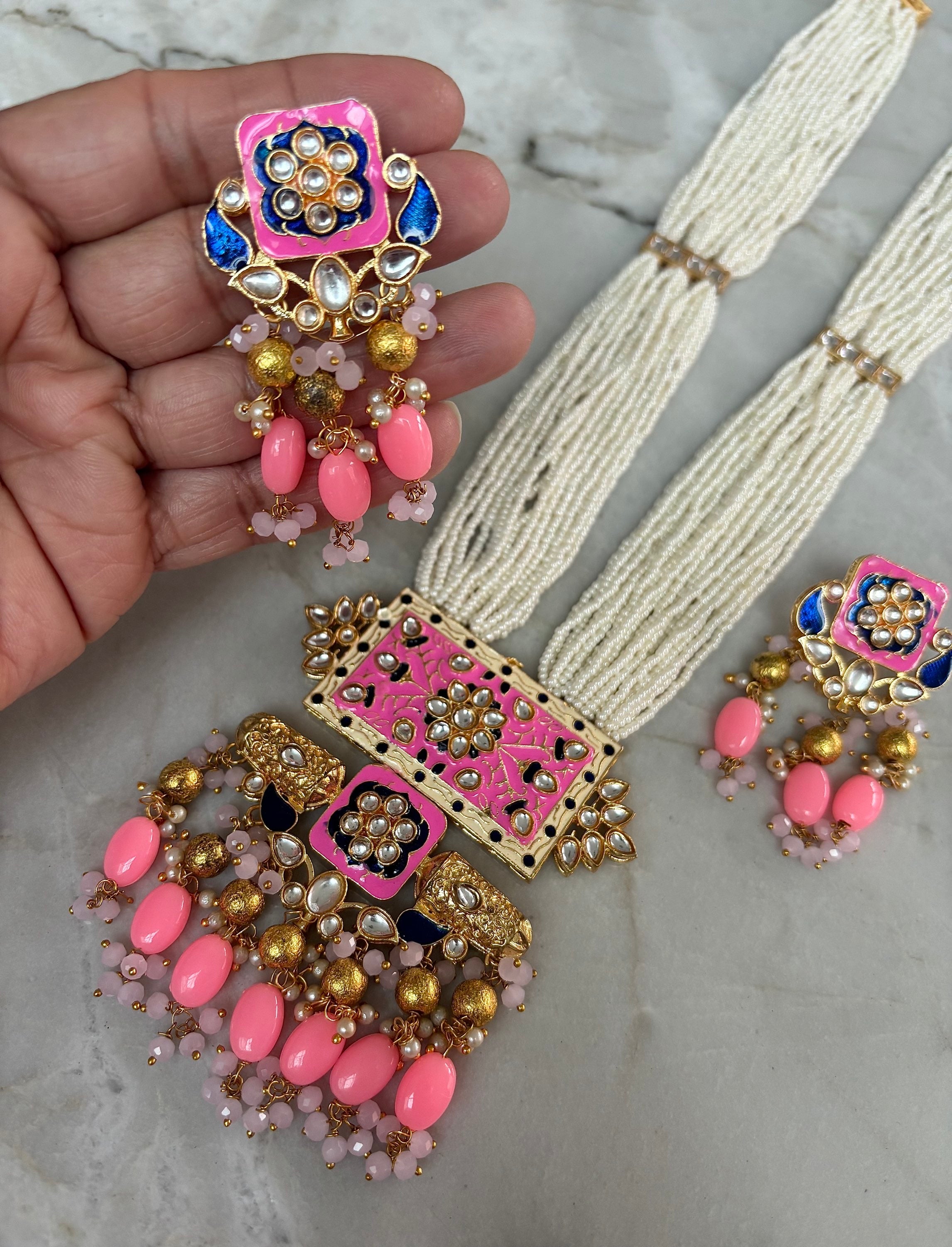 Meenakari mughul hot pink  image 1