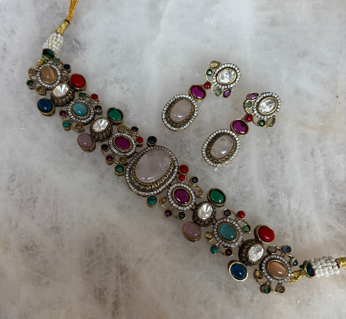 Kundan drop choker (A)