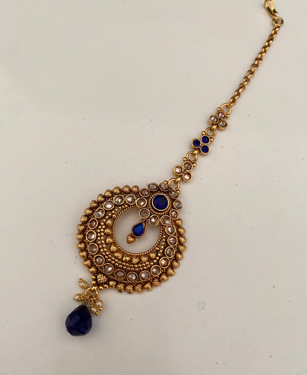 Gold stonework blue tikli  image 1