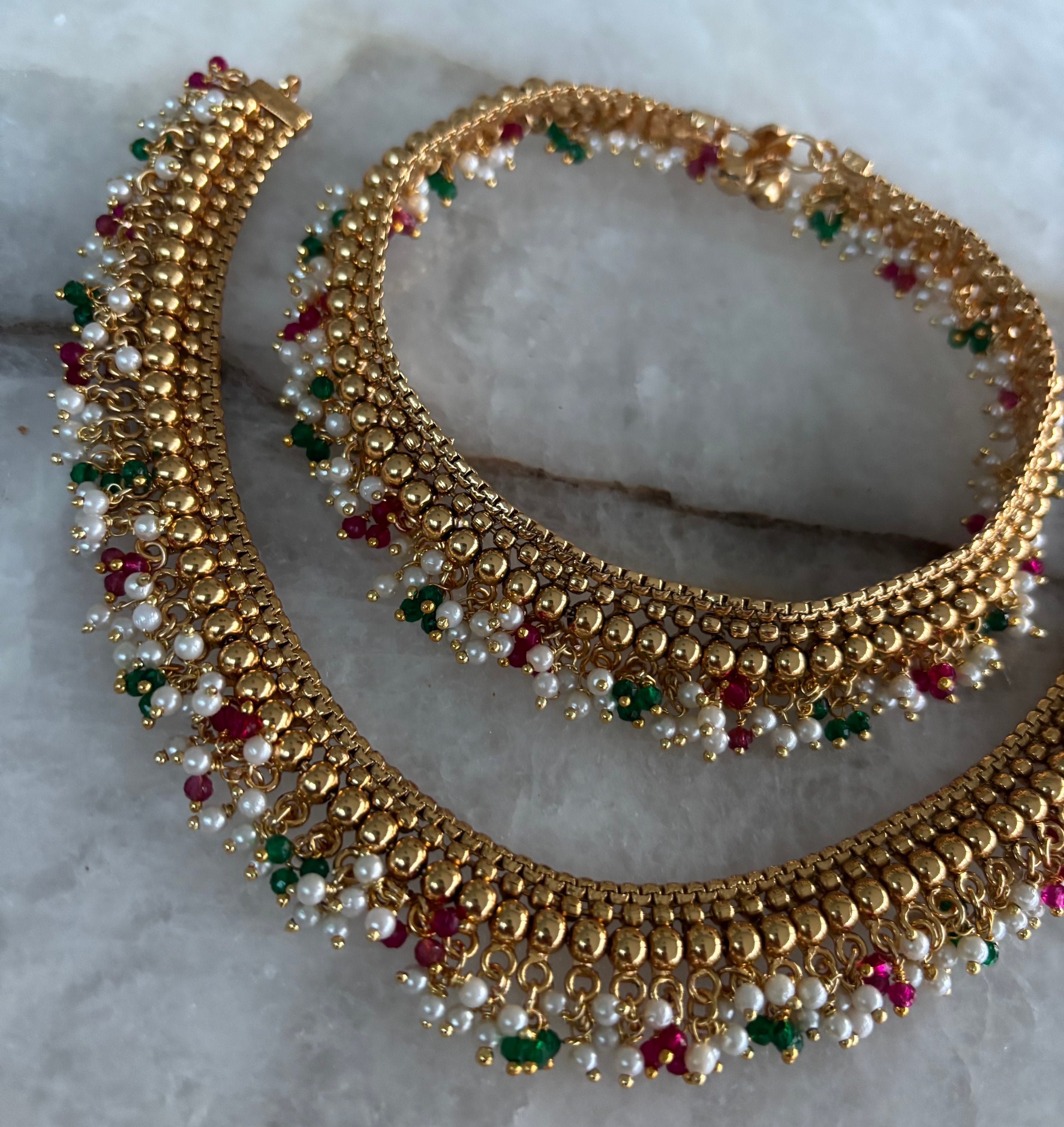 Heritage payal (mix colour bead) image 1