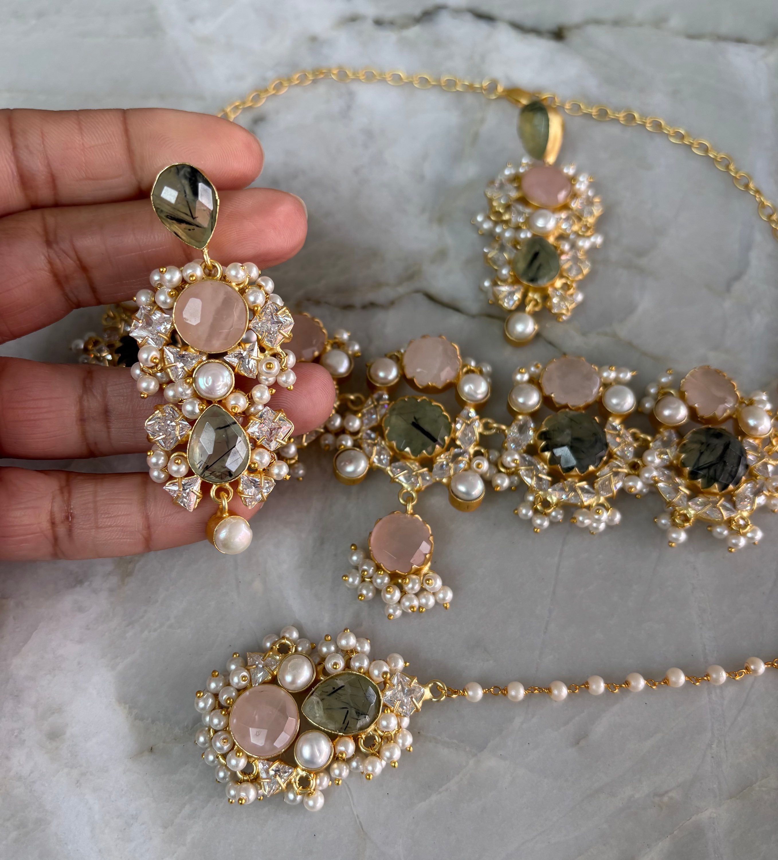 Precious Rose quartz / Swarovski  image 2