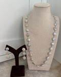 Mother of pearl long mala (silver base) image 0