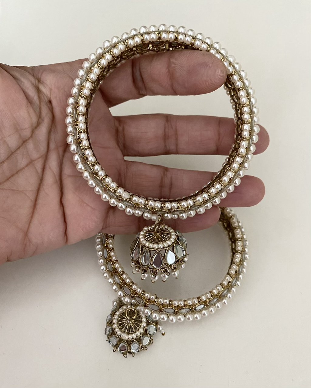 Mirror work jhumka drop  image 1