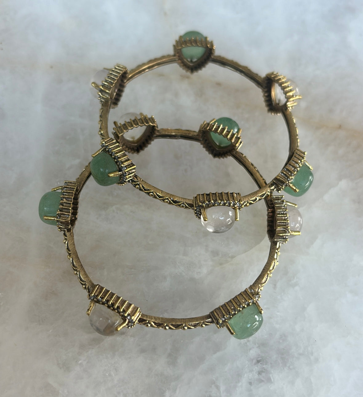 Precious stone bangle