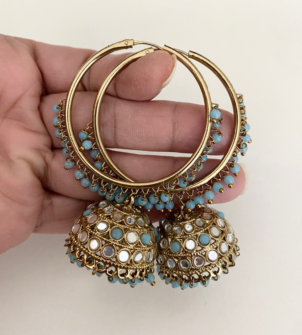 Mirror jhumka hoop image 0