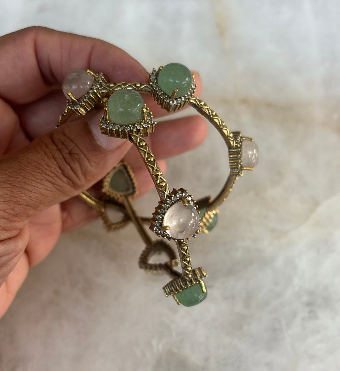 Precious stone bangle