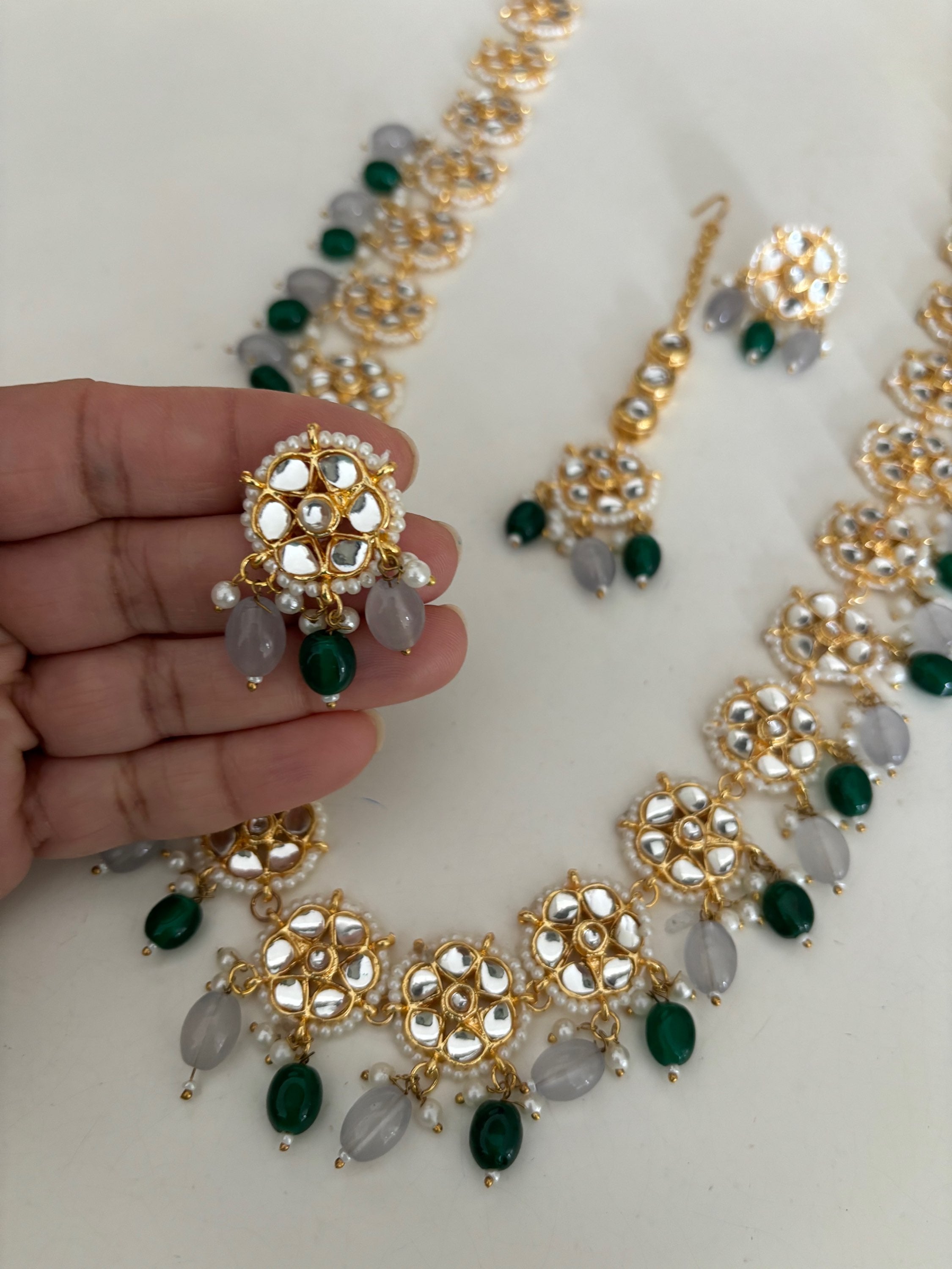 Ishrat (grey+ green) image 3
