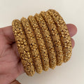 Floral Pattern Vintage Gold Bangles image 0