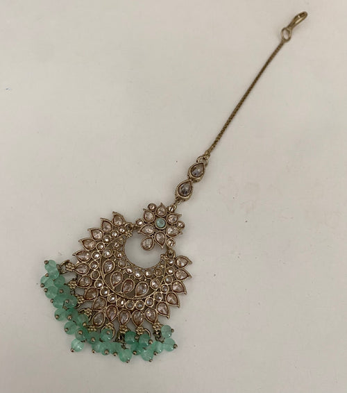 Antique mint bead drop  image 0