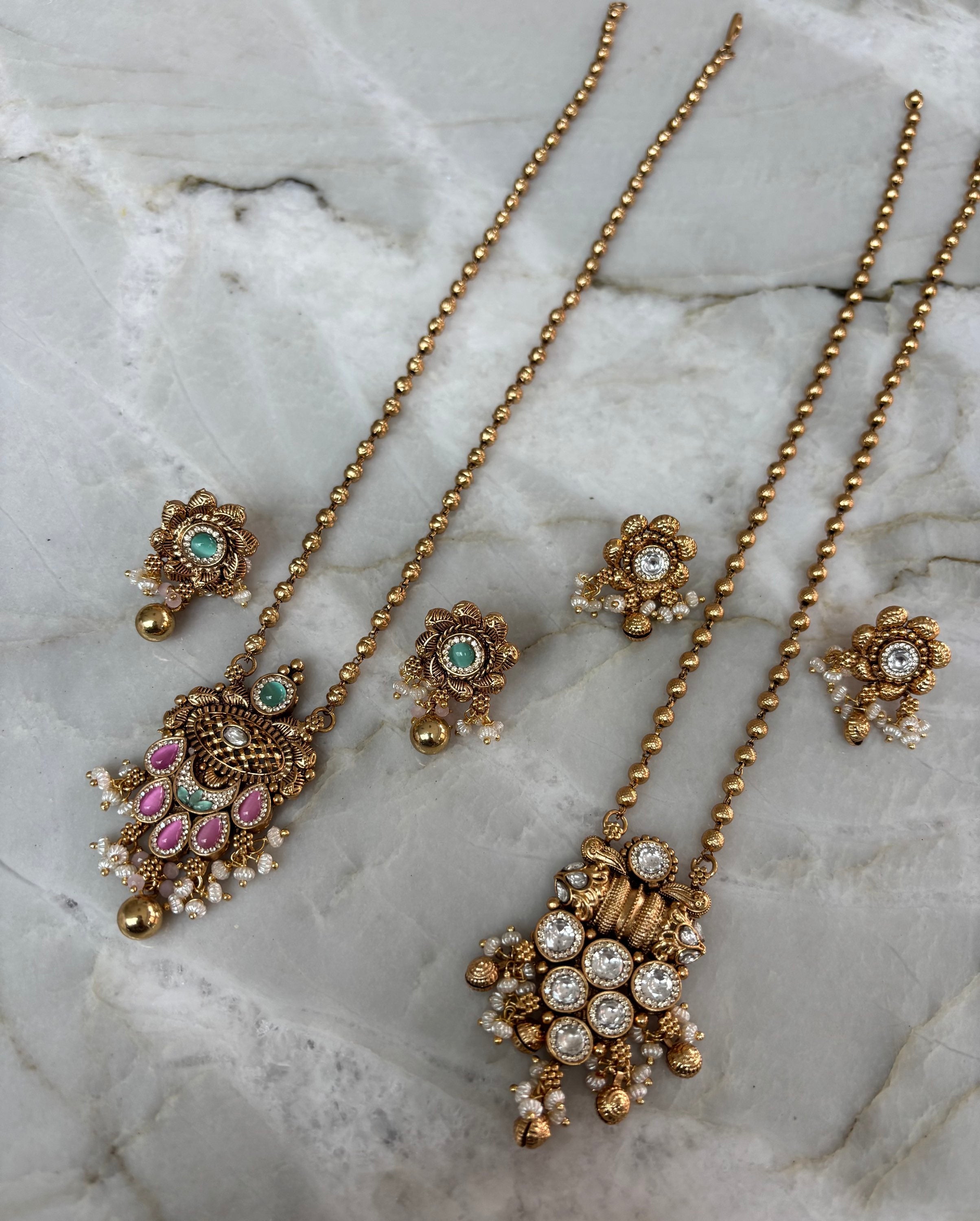 Diamond cut pendant set image 0