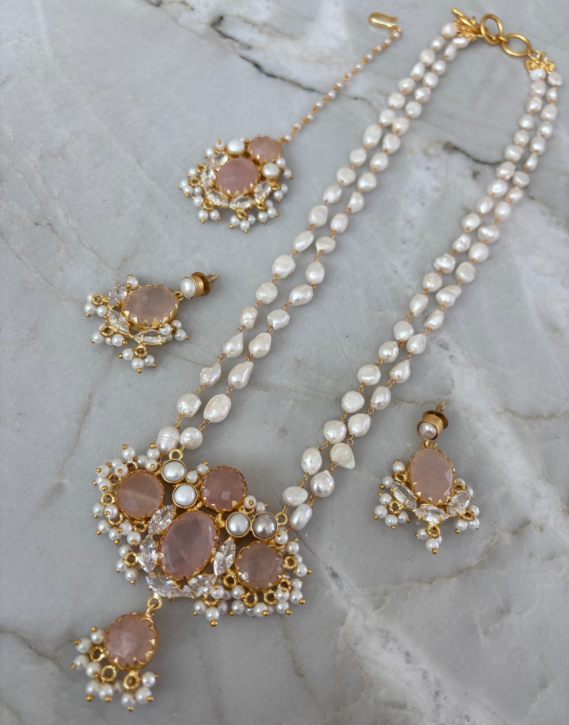 Double strand IH Rose Quartz  image 1