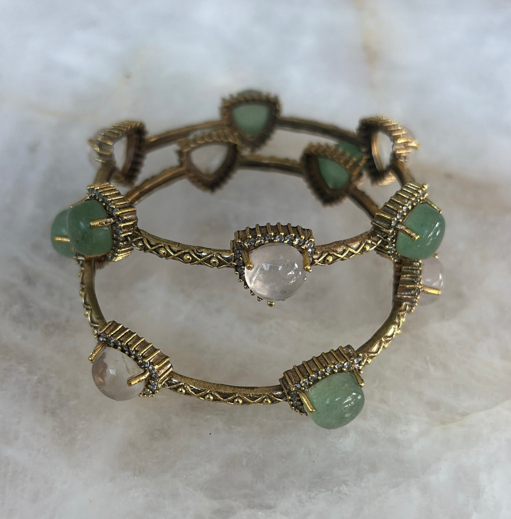 Precious stone bangle
