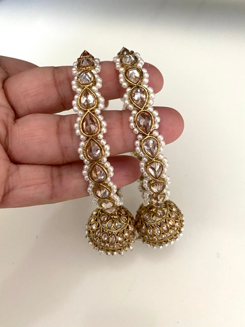 Antique gold jhumka drop image 1