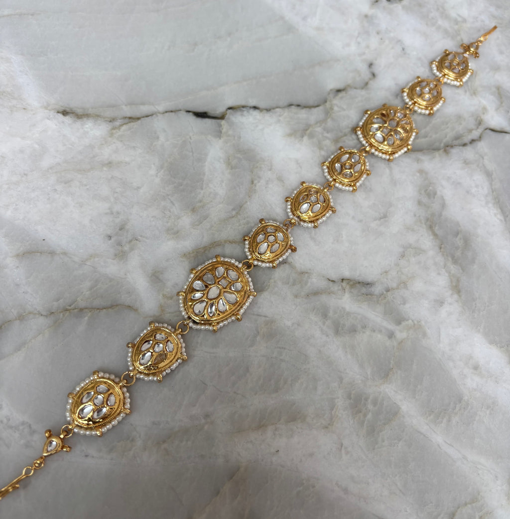 Kundan oval headpiece image 0
