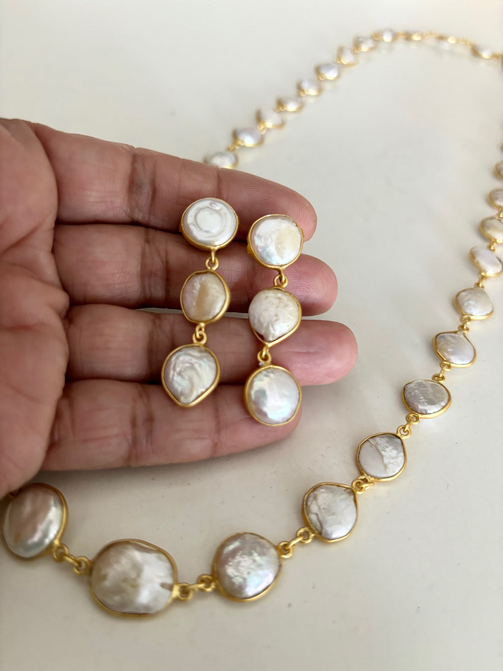 Mother of pearl long mala  image 2