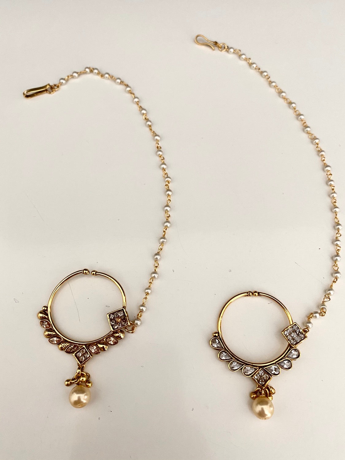 Stone work teardrop nose ring  image 0
