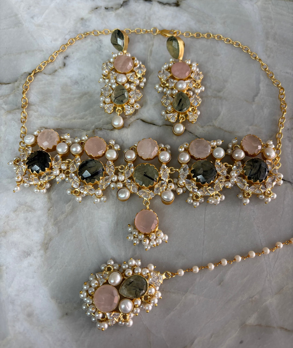 Precious Rose quartz / Swarovski  image 1
