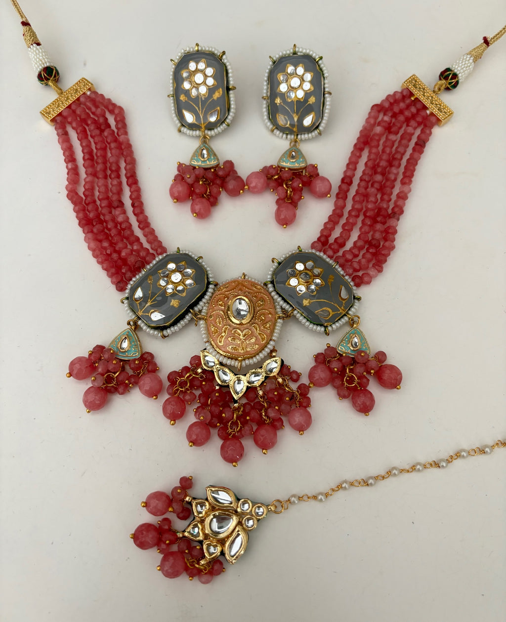 Kundan dark pink/grey  image 0