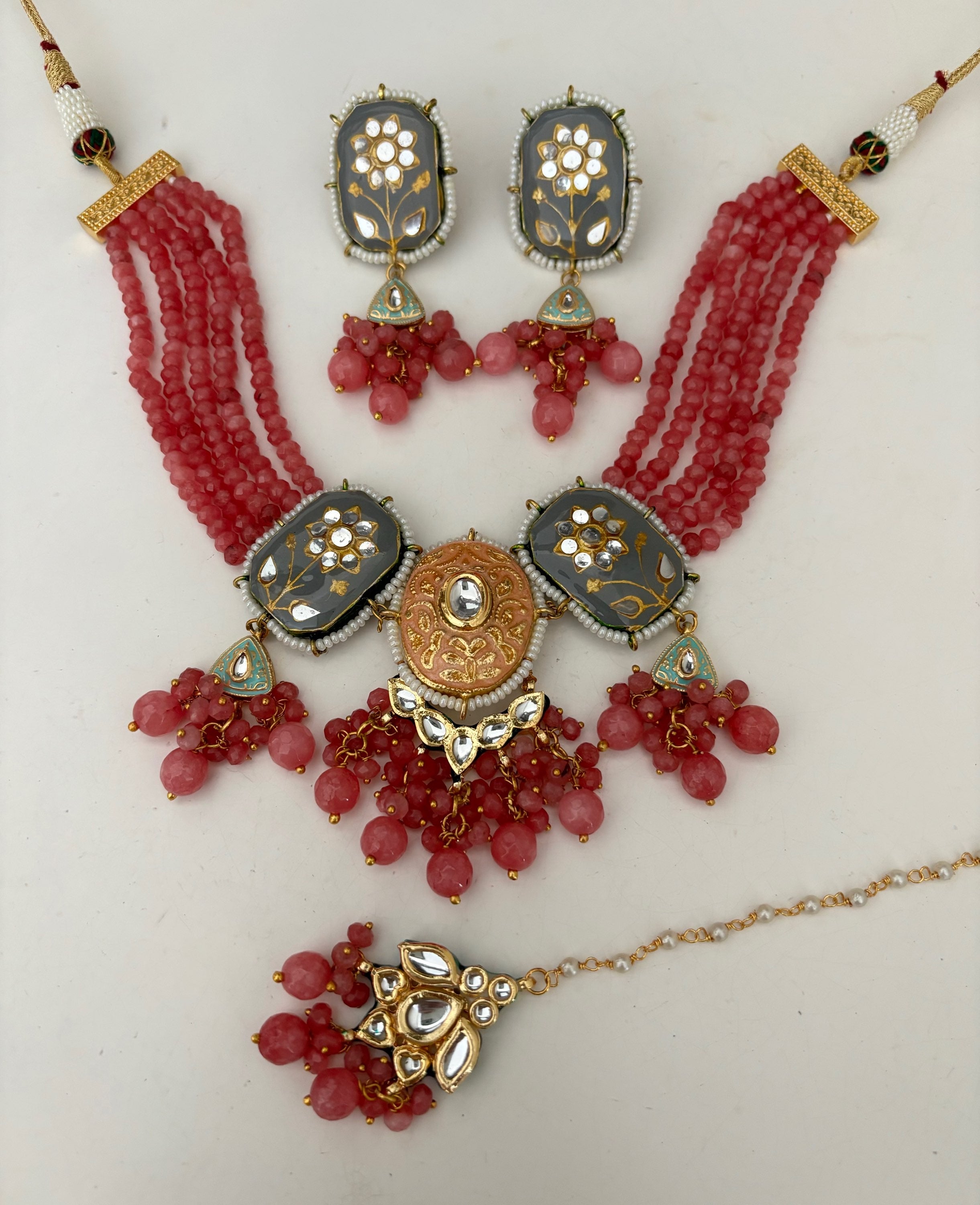 Kundan dark pink/grey  image 0