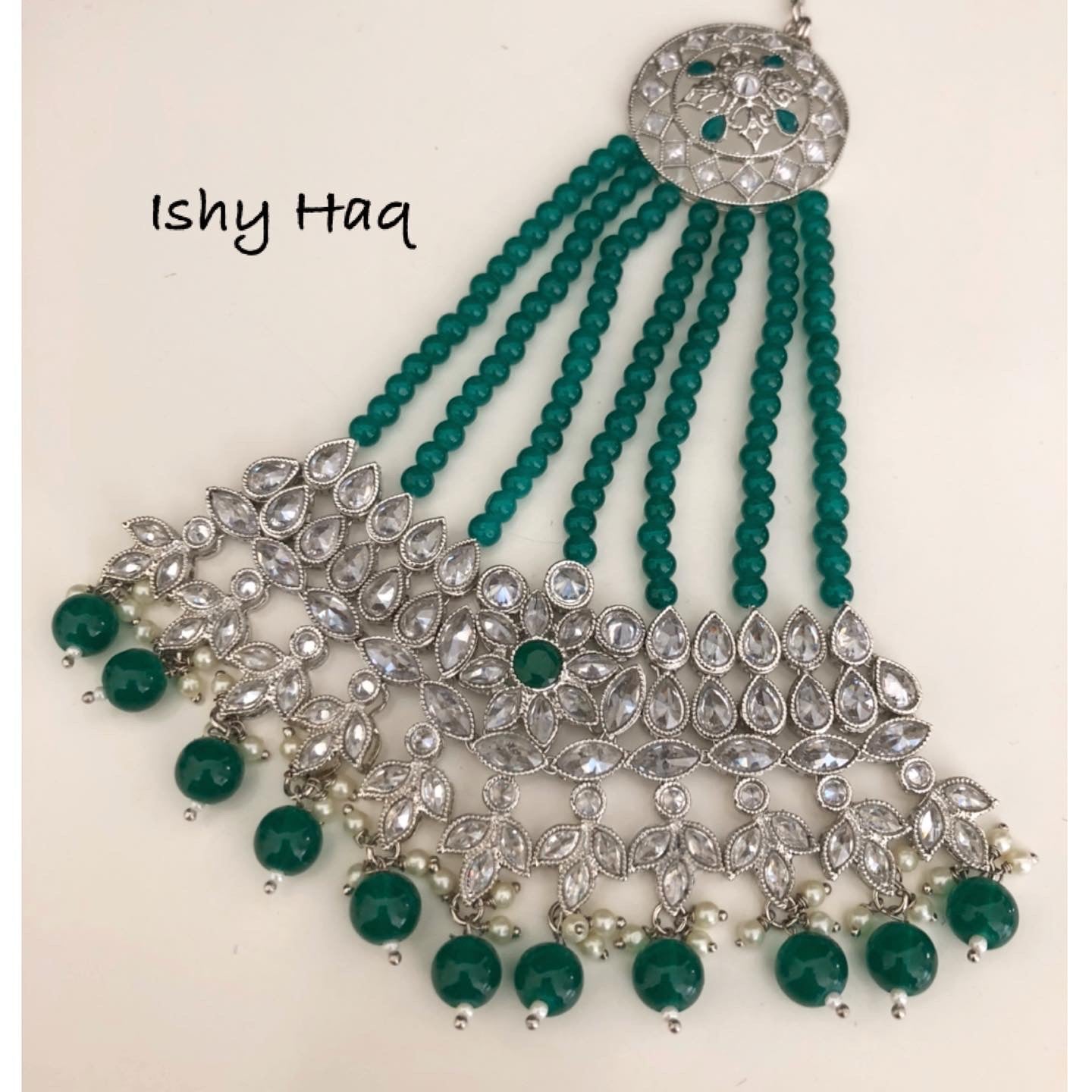 Silver & Emerald Jhumar image 0