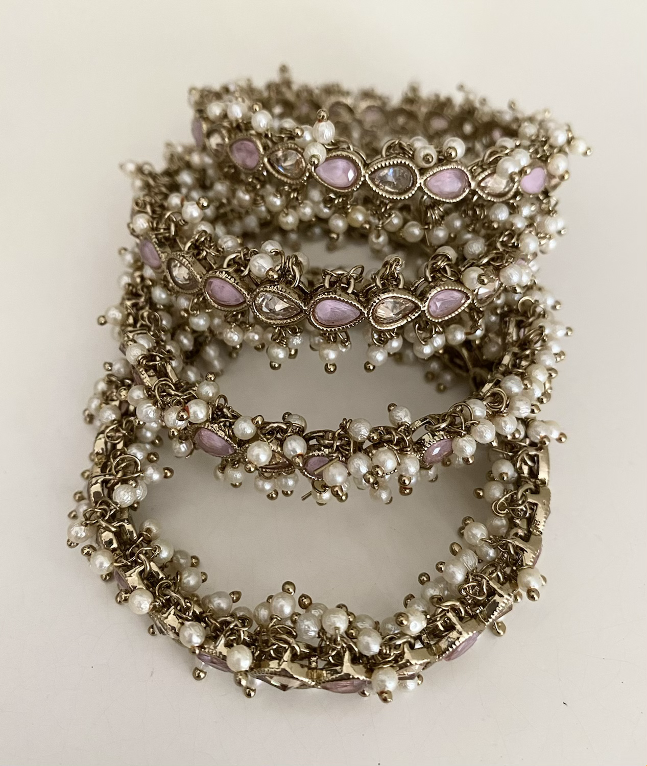 Tear drop pearl trim (pink) image 0