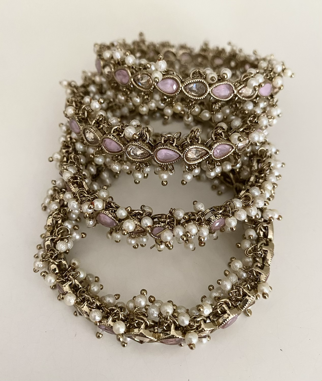 Tear drop pearl trim (pink) image 0