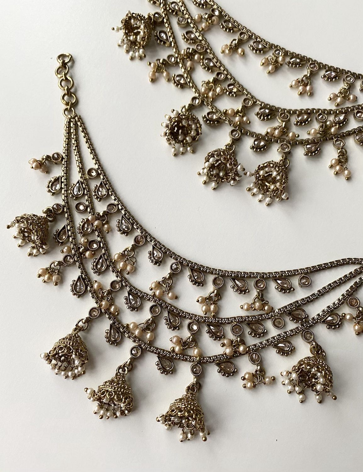 Antique gold earring chain  image 0