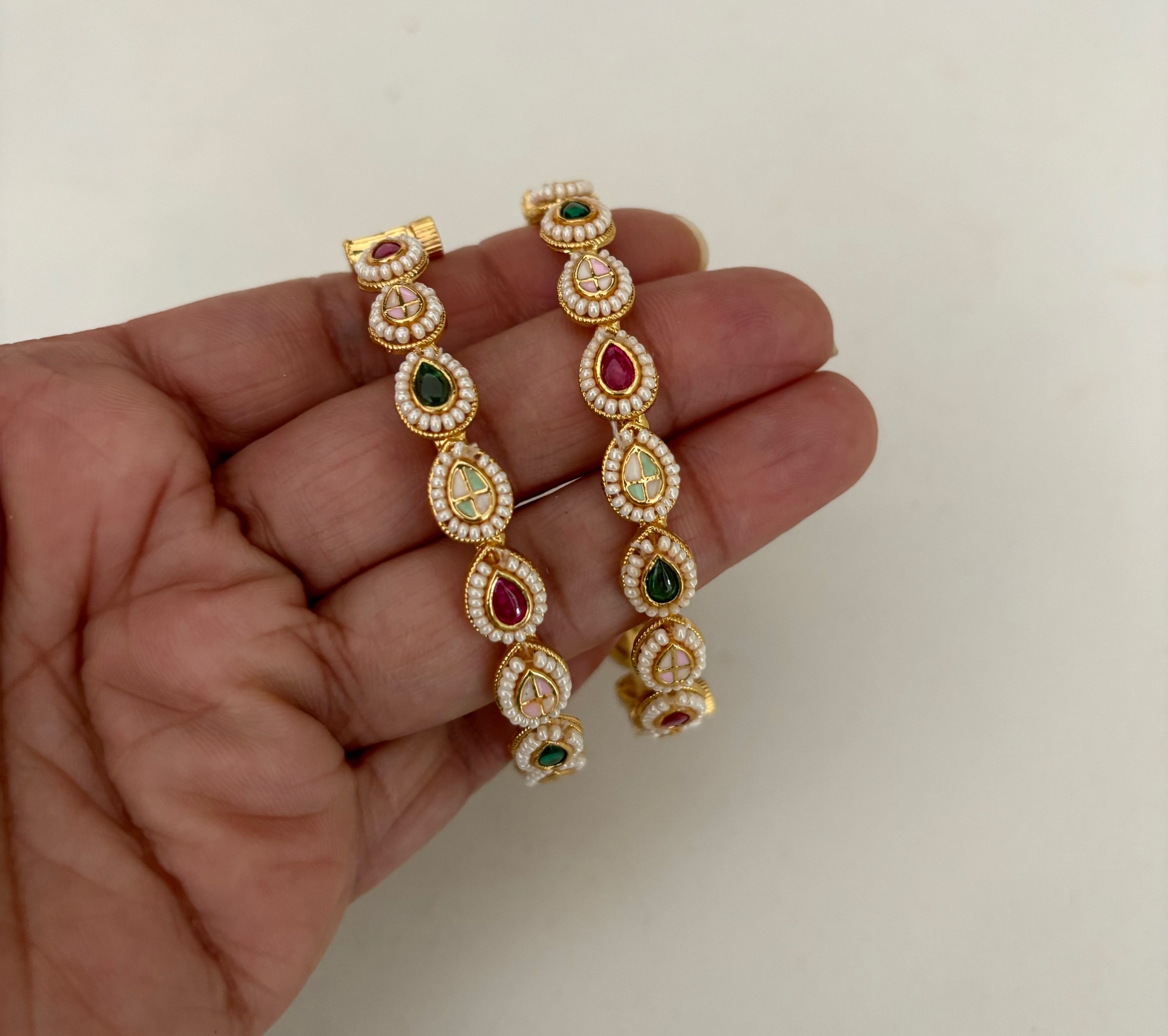 Rajwadi pearl trim tear drop  image 0