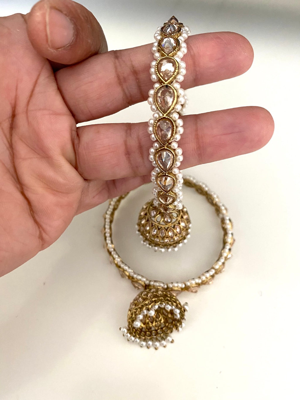 Antique gold jhumka drop image 0