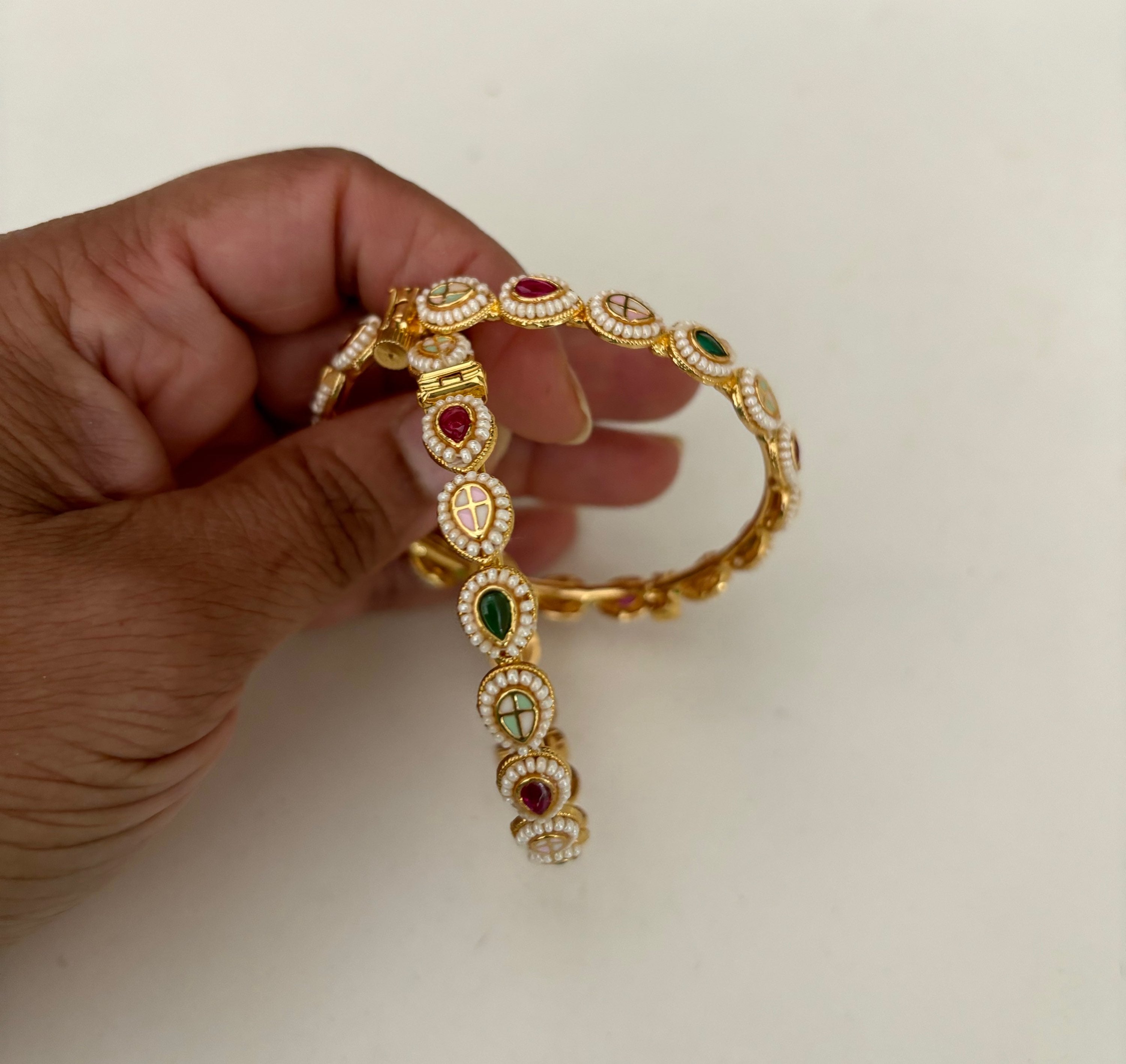 Rajwadi pearl trim tear drop  image 1
