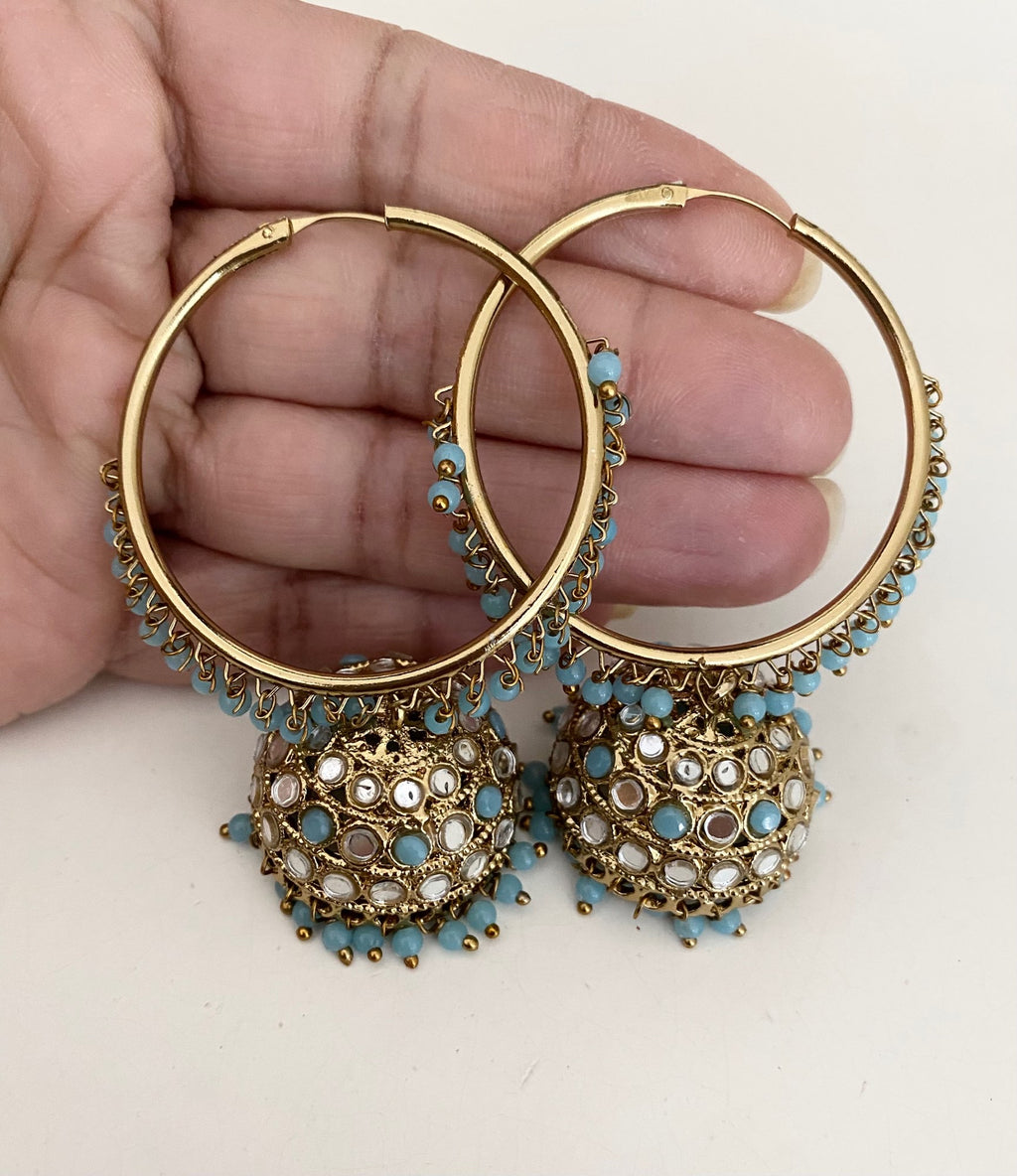 Mirror jhumka hoop image 1