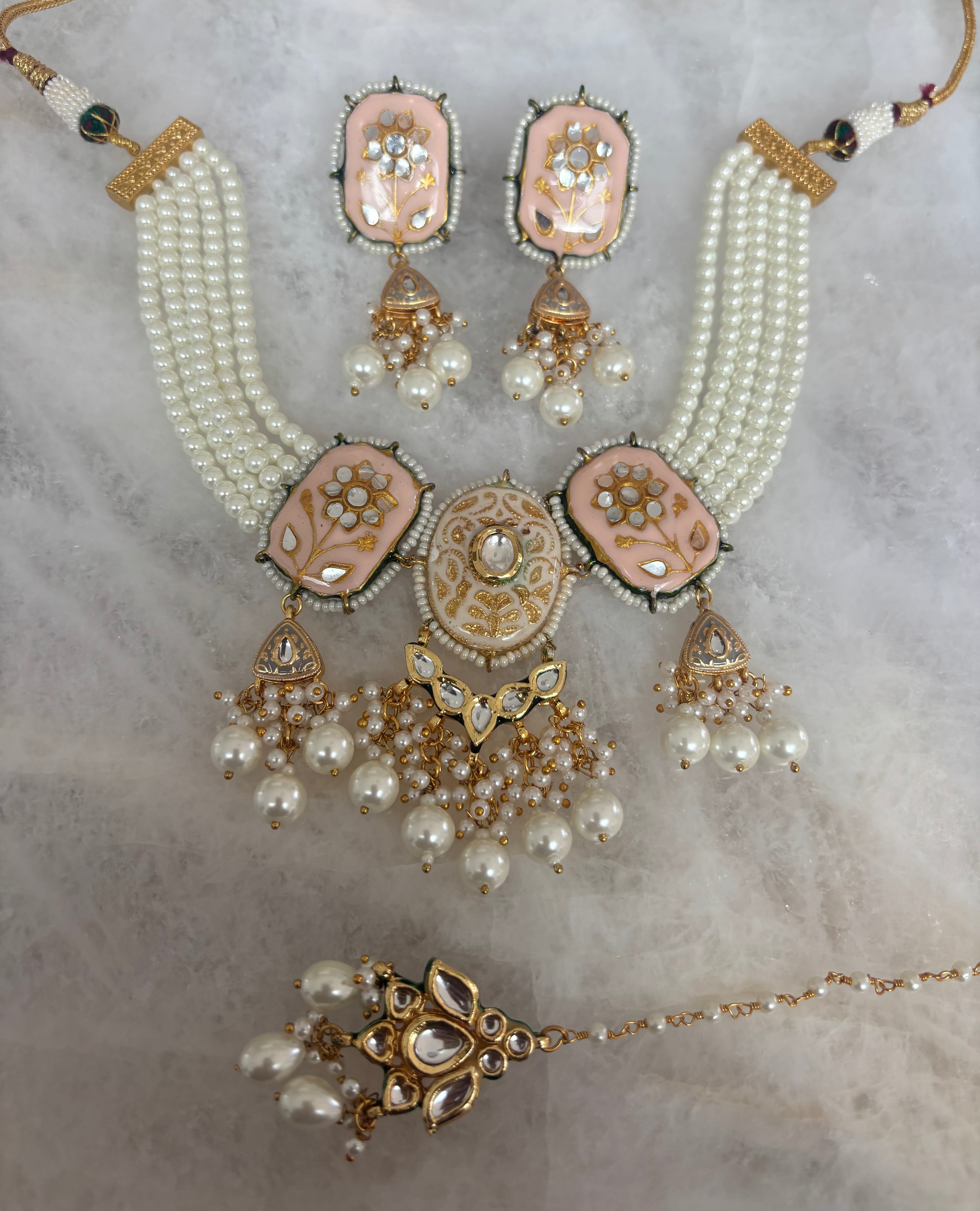 Kundan pastel Pink