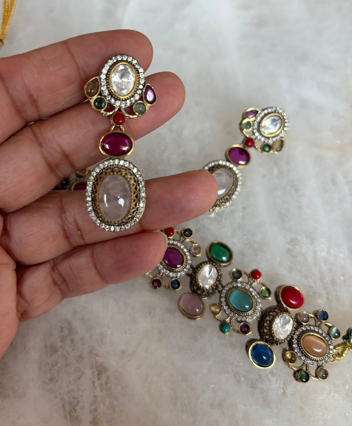 Kundan drop choker (A)