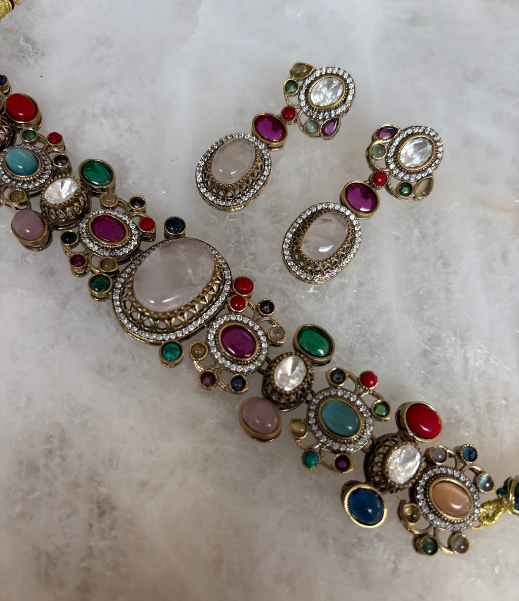 Kundan drop choker (A)