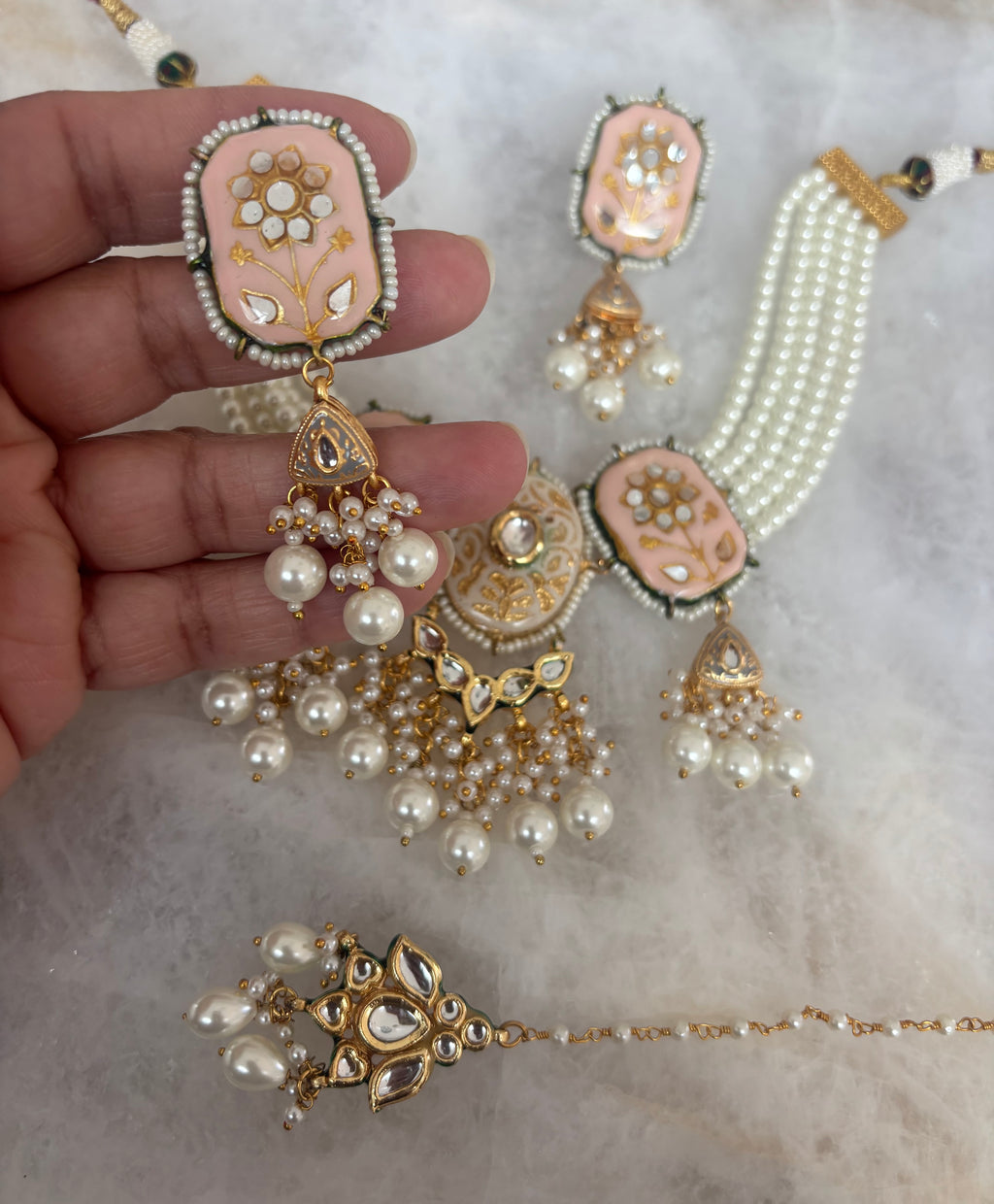 Kundan pastel Pink