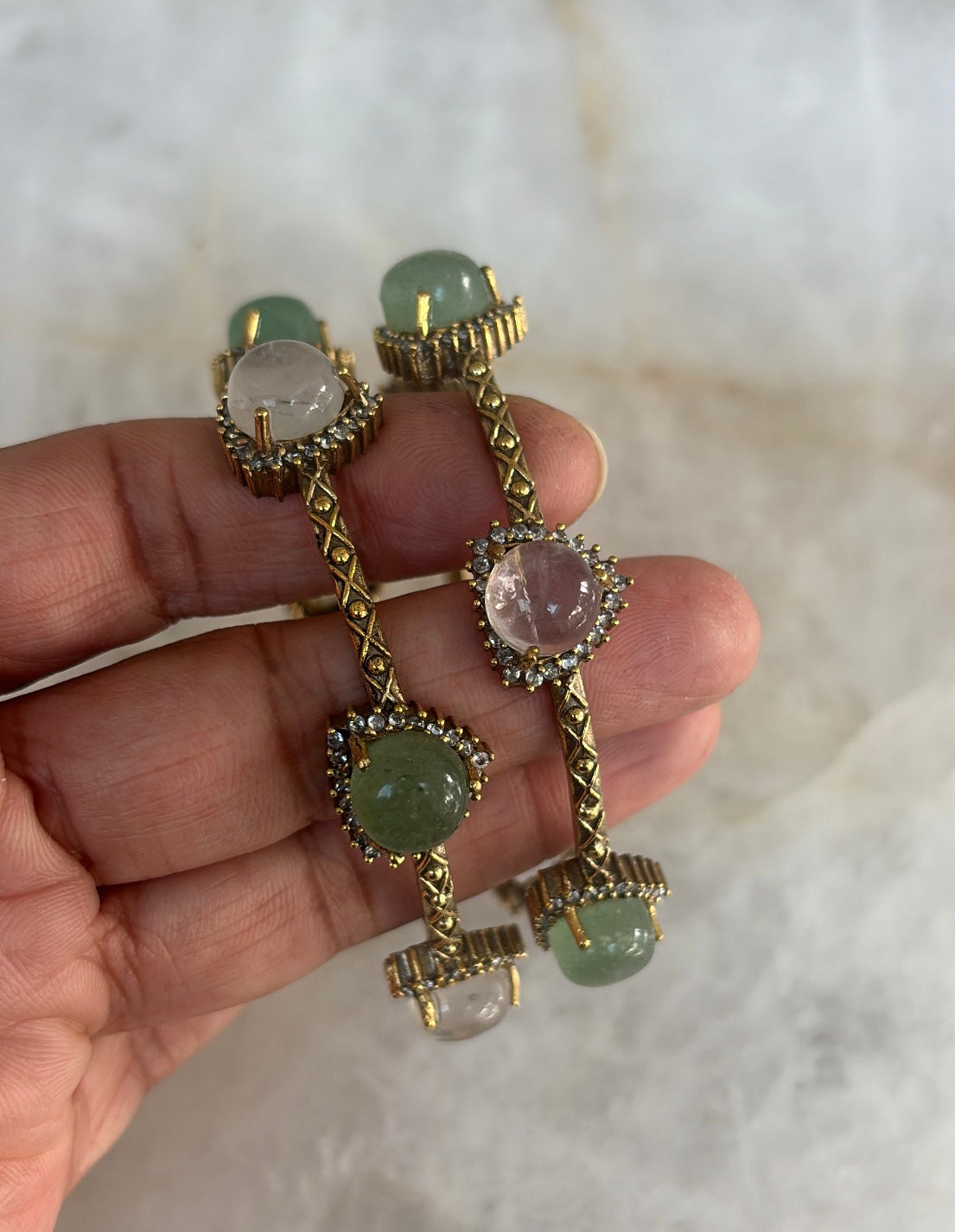 Precious stone bangle