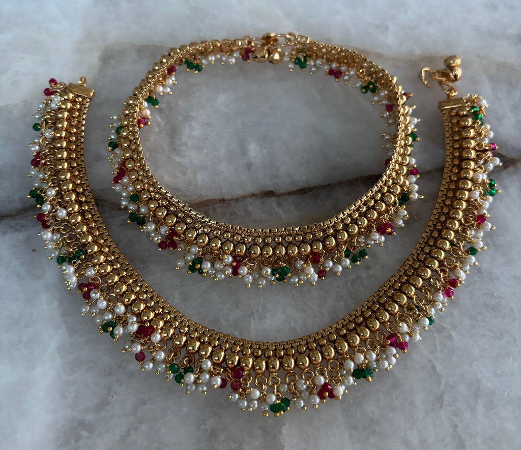 Heritage payal (mix colour bead) image 0