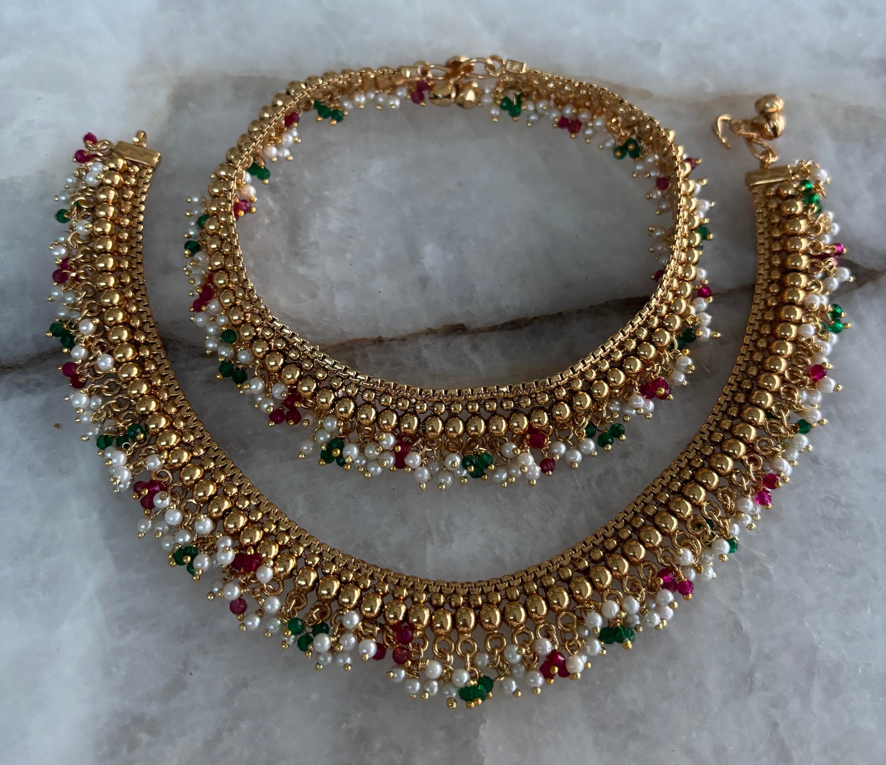 Heritage payal (mix colour bead) image 0