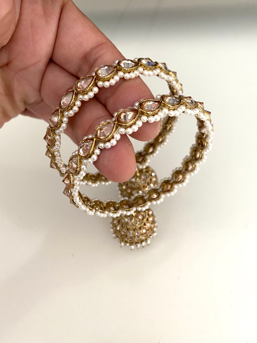 Antique gold jhumka drop image 2