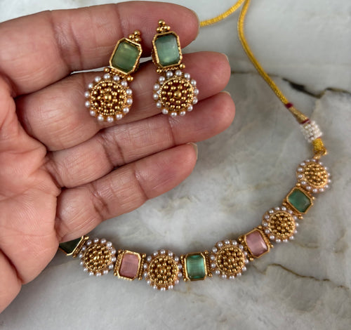 Deeba flat (mint/pink) image 1