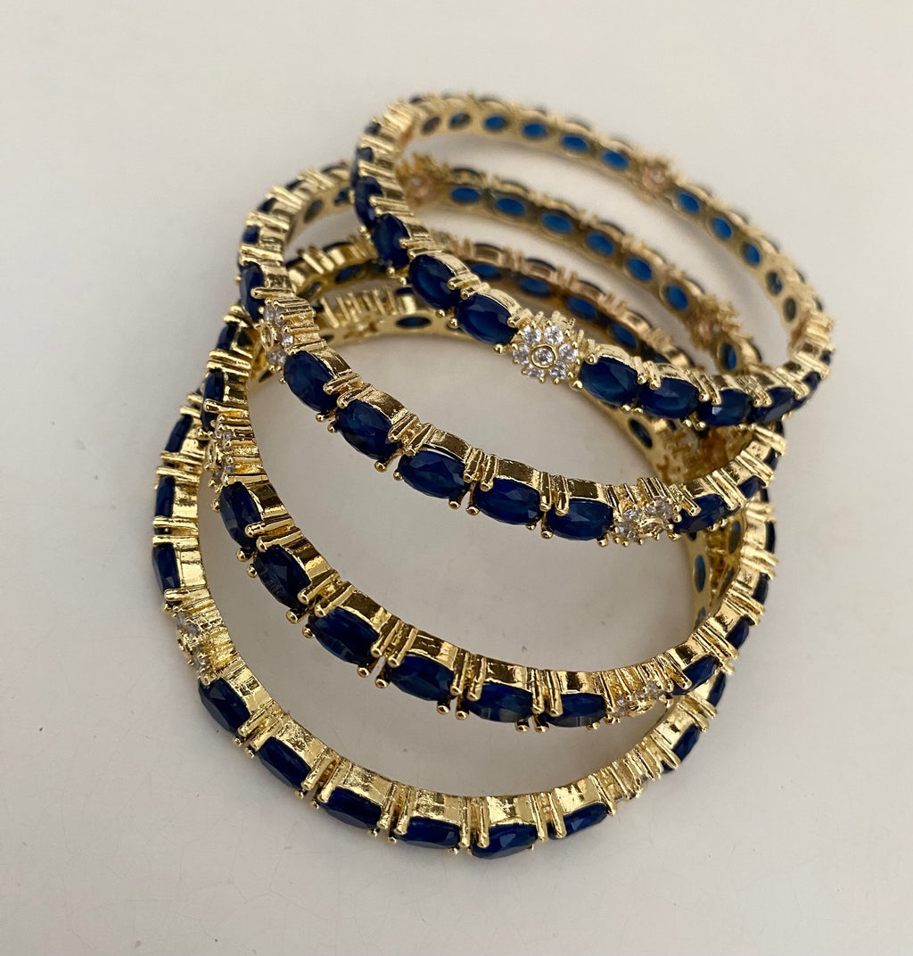 Navy stonework set of 4 bangle  image 1
