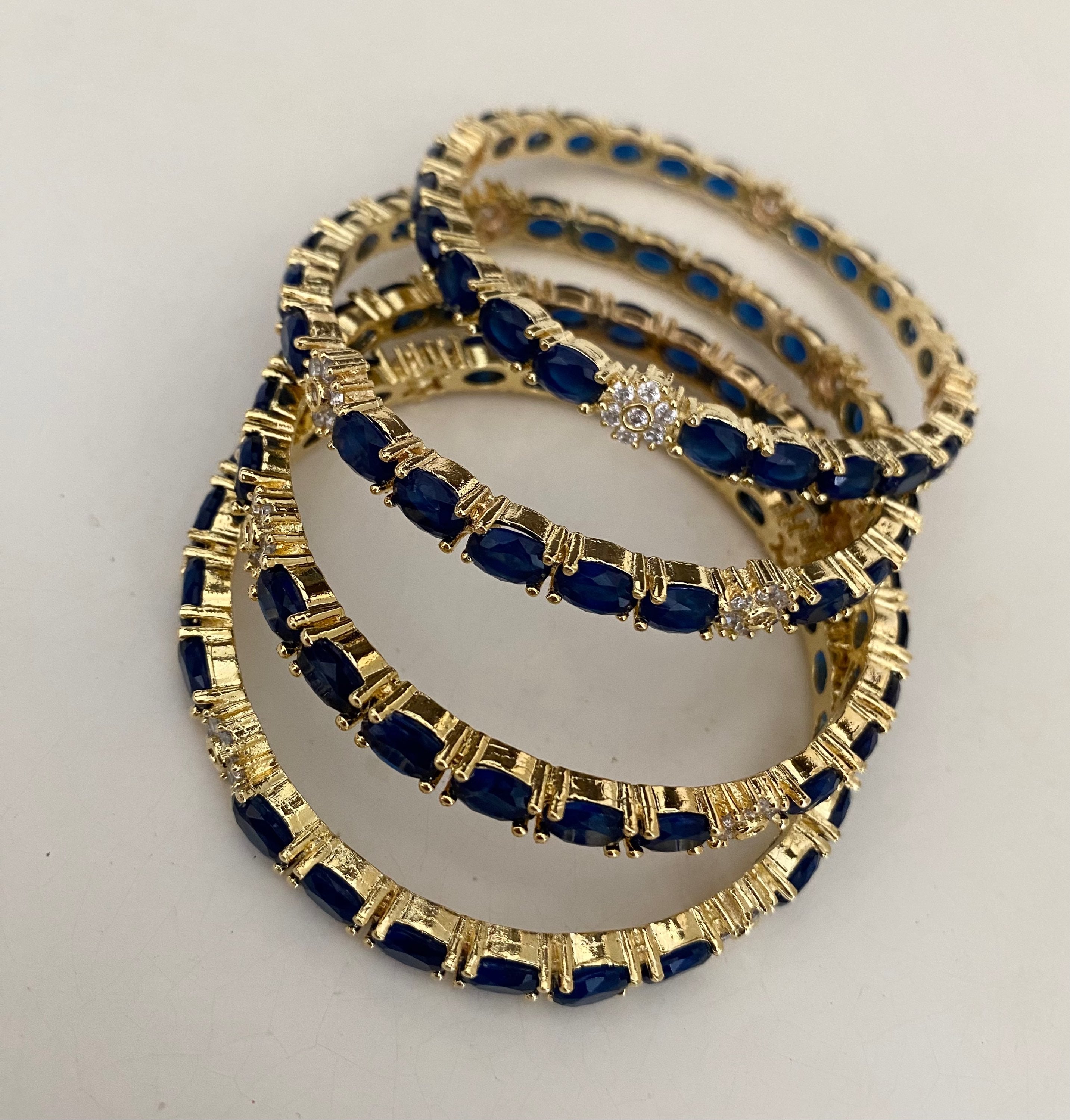 Navy stonework set of 4 bangle  image 1