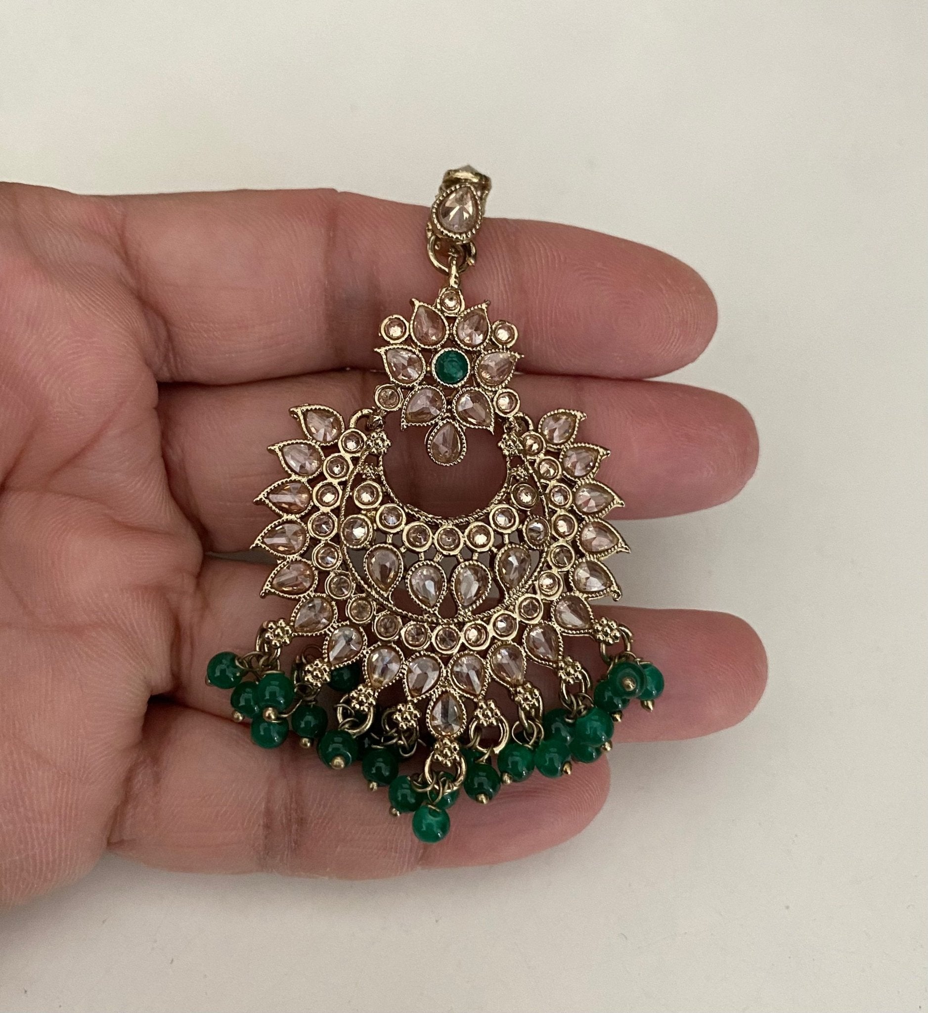 Antique green bead drop - Ishy Haq