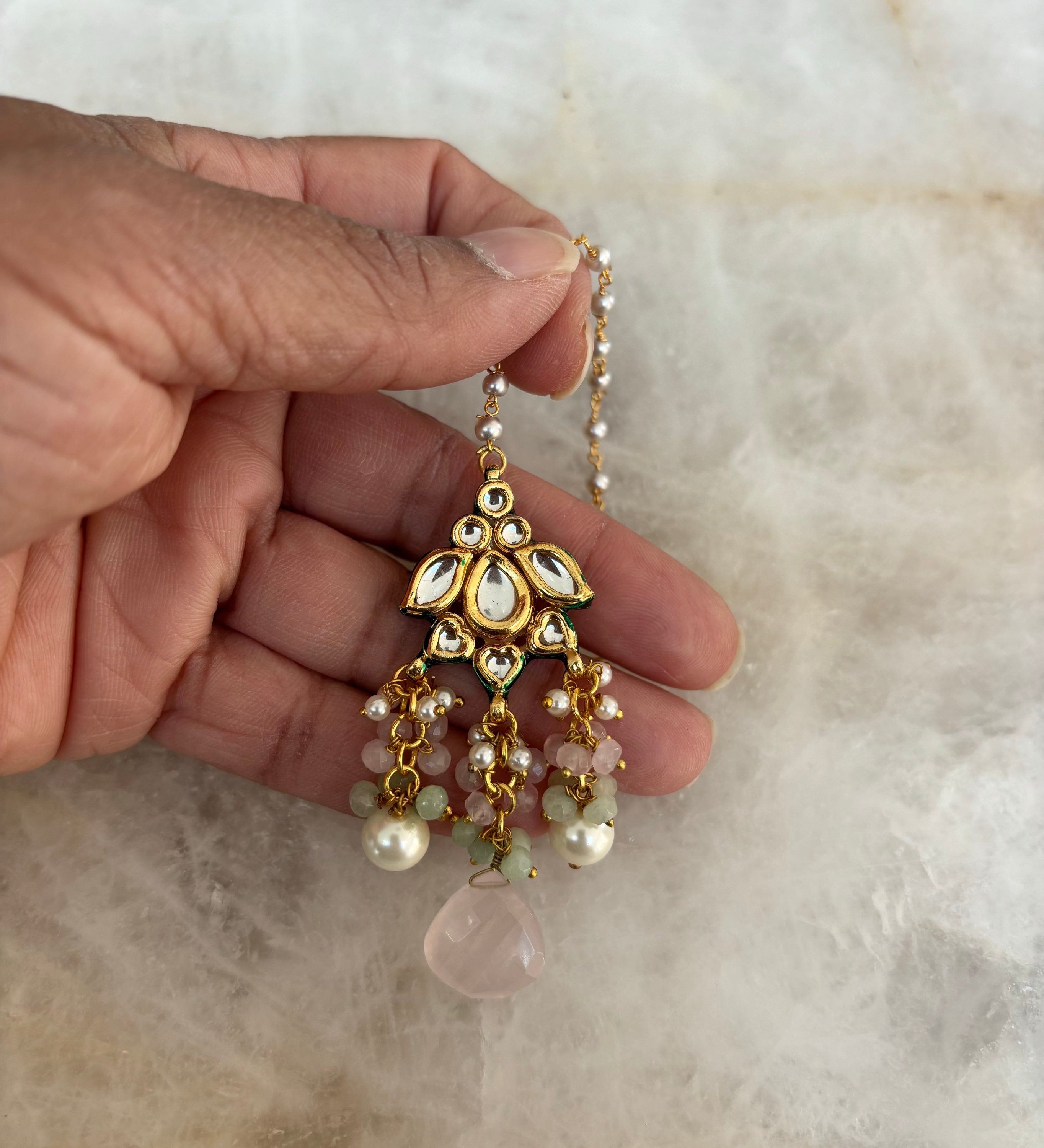 Kundan glass bead/pearl  image 0