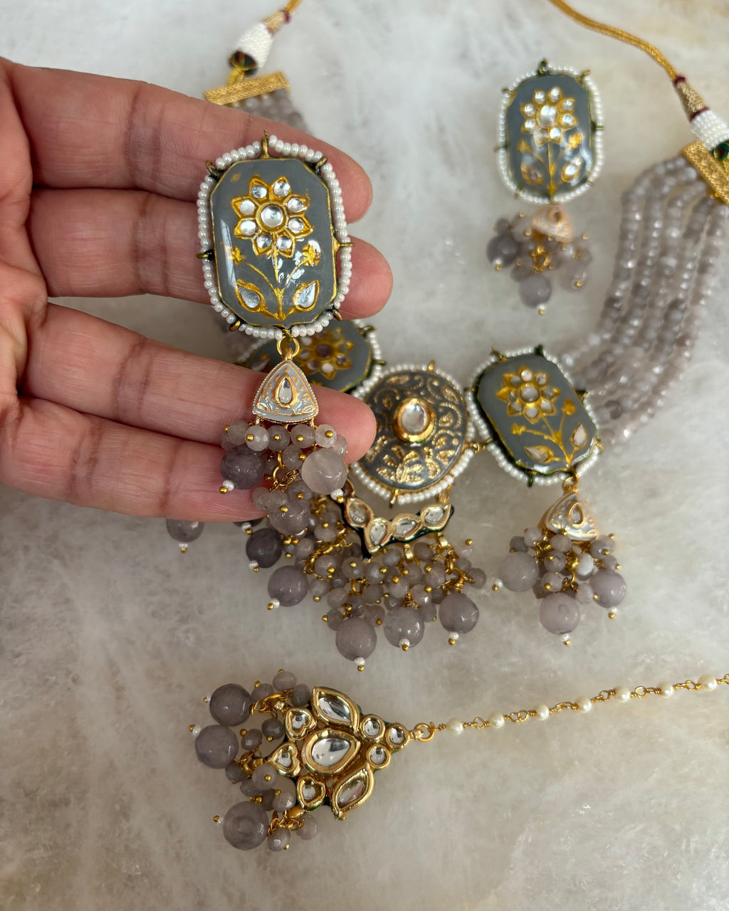 Kundan pastel grey image 1